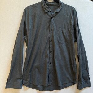 Lululemon striped Men's Classic Black Striped Button up Shirt Sz M